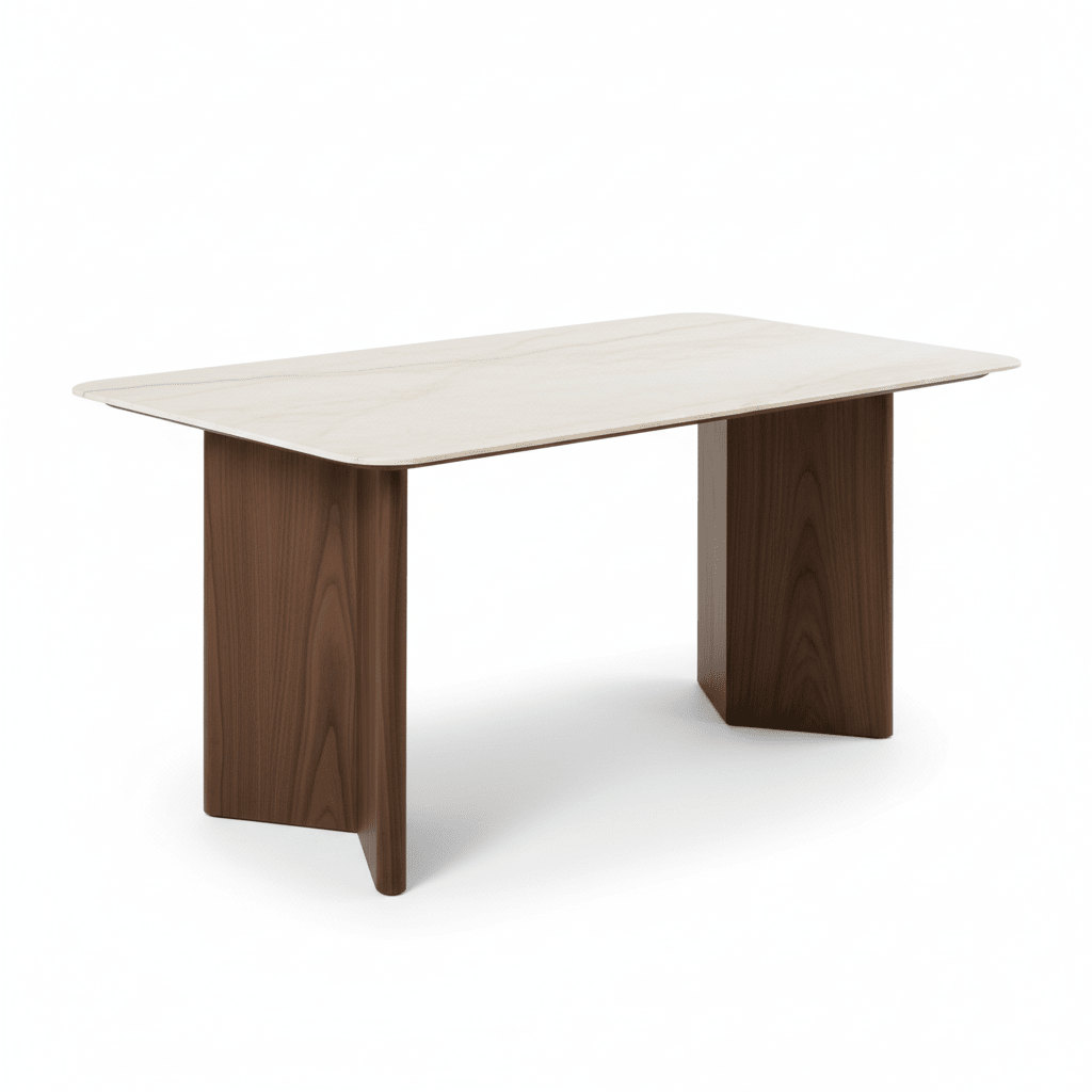 Ashton Walnut and Marble Dining Table - Altera