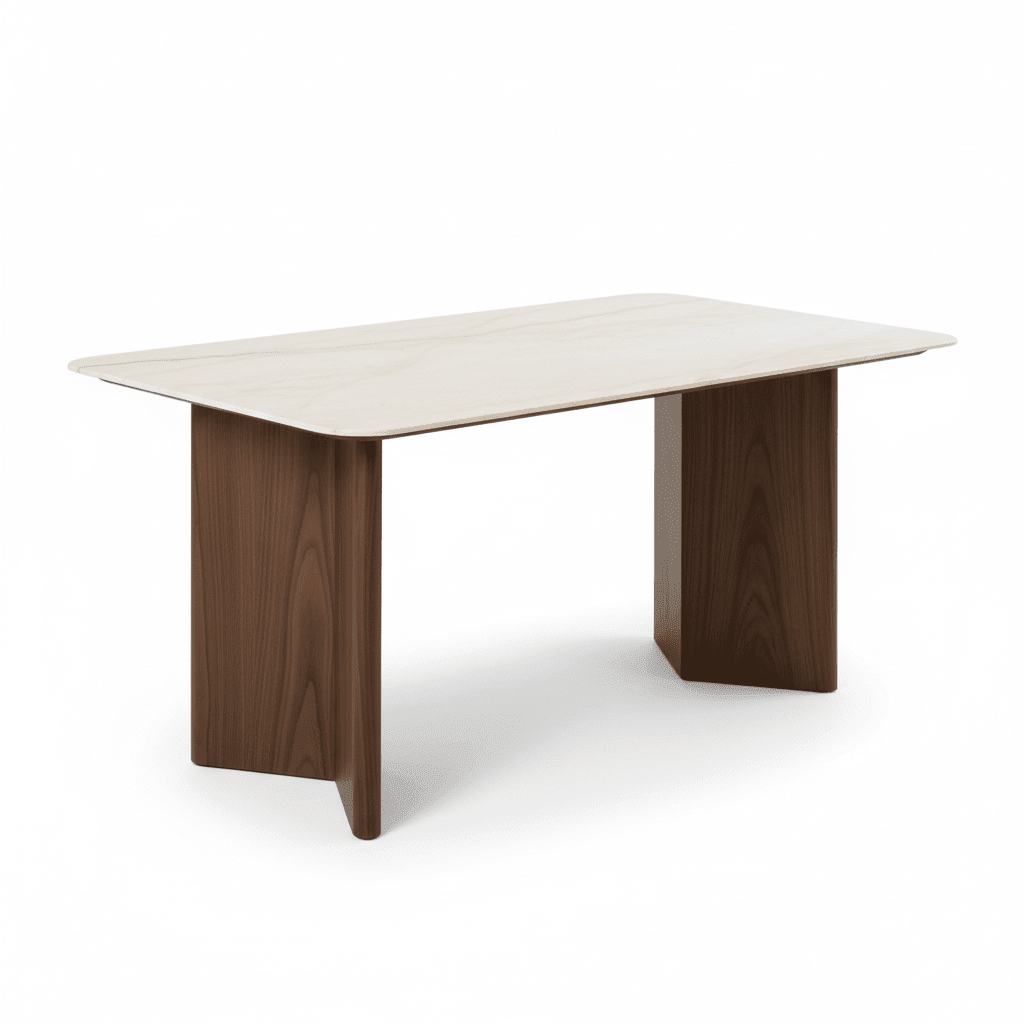Ashton Walnut and Marble Dining Table - Altera