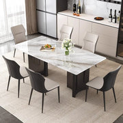 Pula BA607 Premium Imported Marble Dining Table - Modern Design, Stainless Steel Base