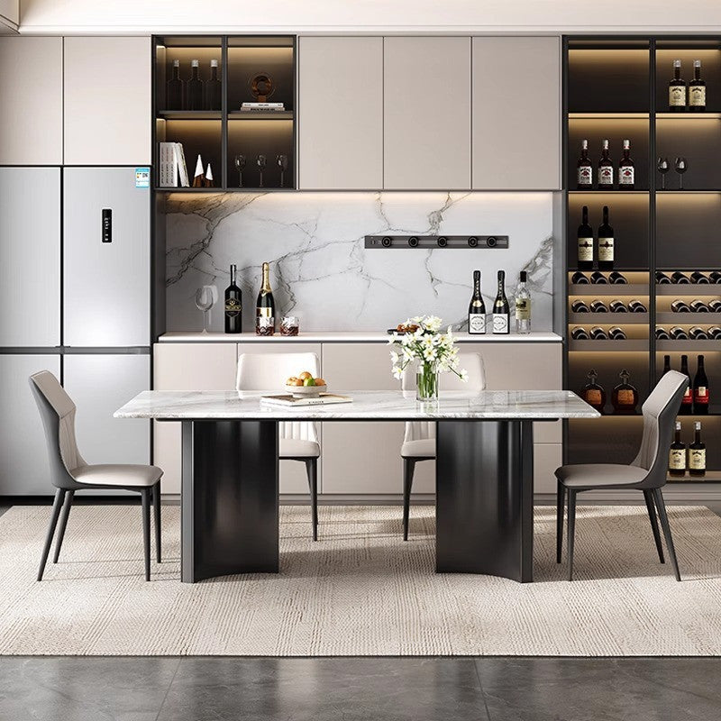 Pula BA607 Premium Imported Marble Dining Table - Modern Design, Stainless Steel Base