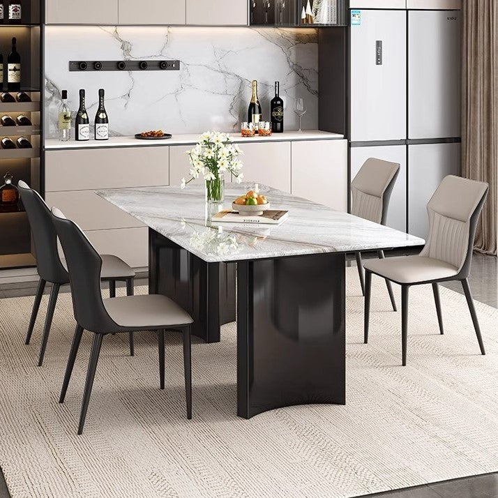 Pula BA607 Premium Imported Marble Dining Table - Modern Design, Stainless Steel Base