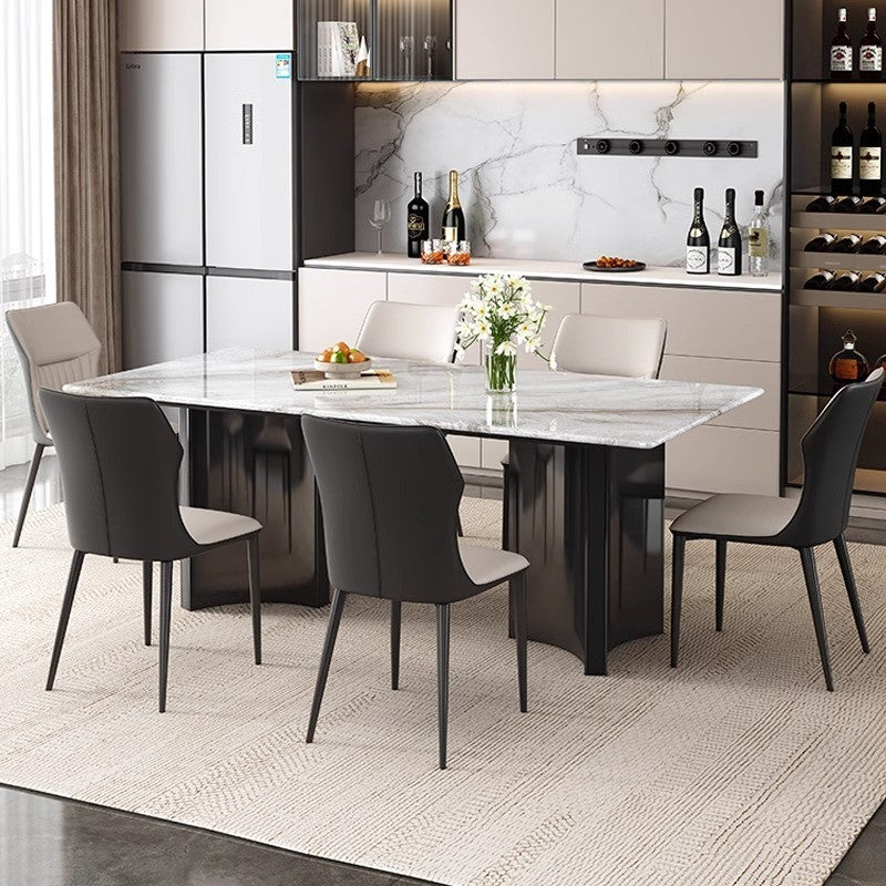 Pula BA607 Premium Imported Marble Dining Table - Modern Design, Stainless Steel Base