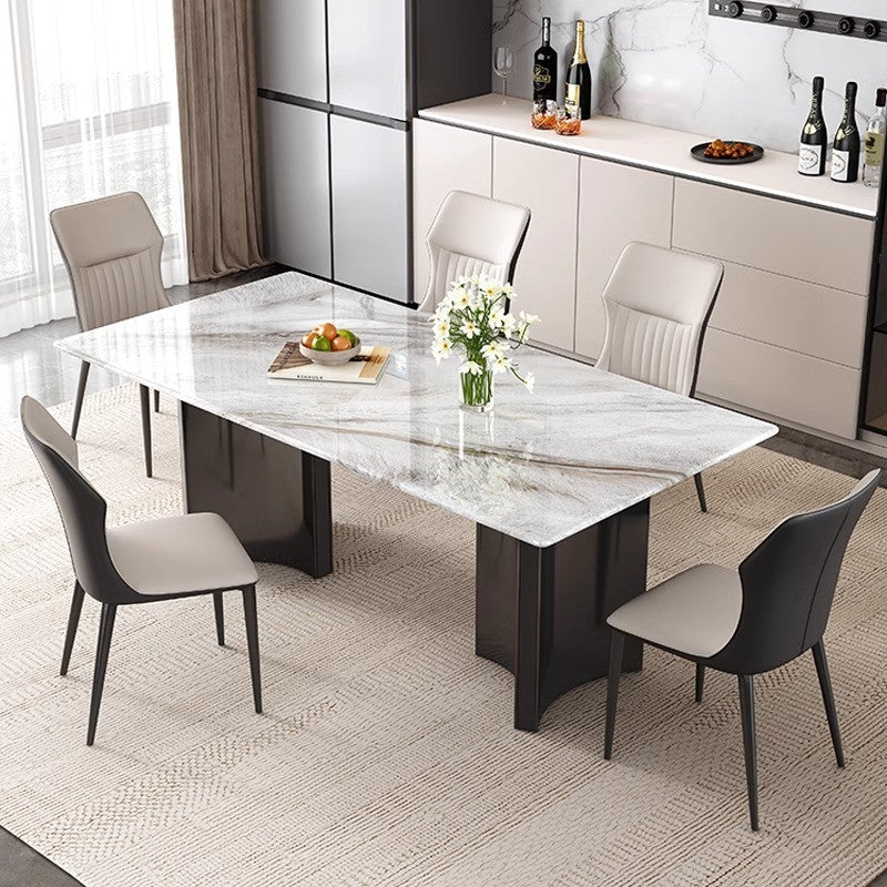 Pula BA607 Premium Imported Marble Dining Table - Modern Design, Stainless Steel Base