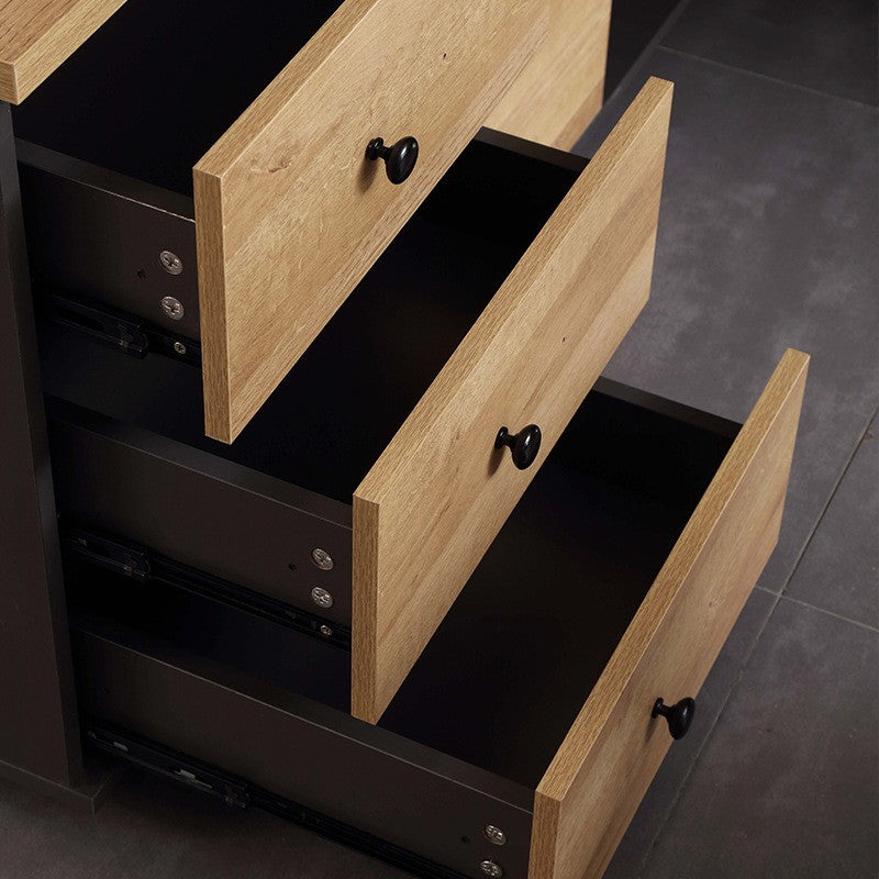 Modern Executive Desk with Integrated Side Cabinet, E1 MFC Wood, BLV07