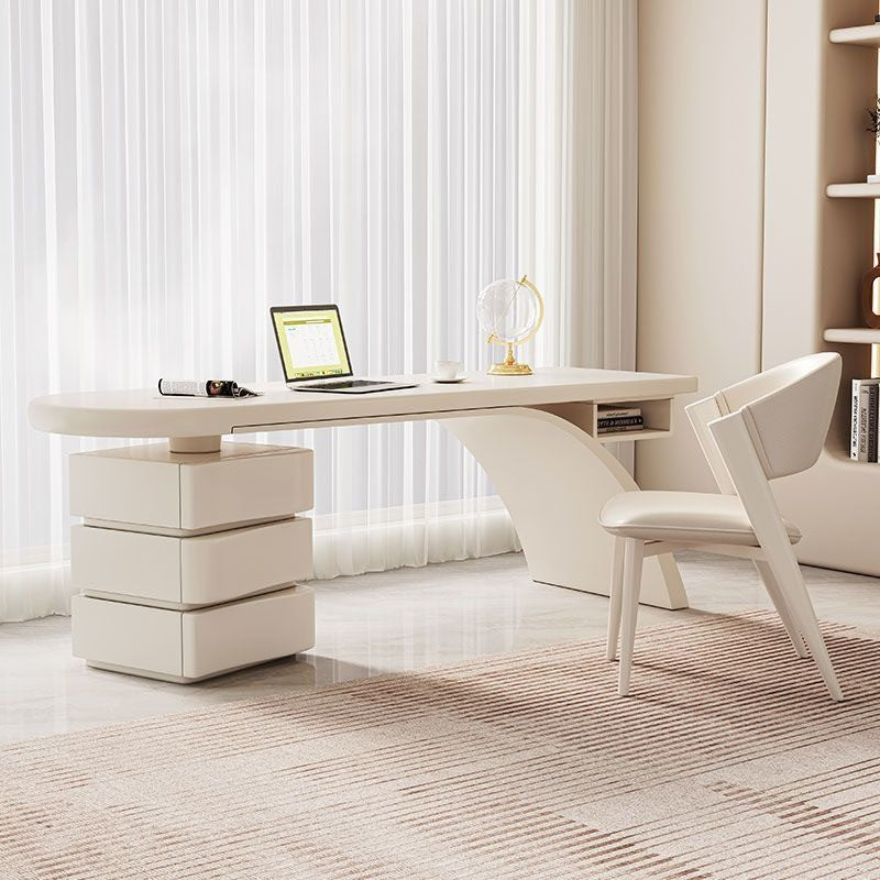 Pula BLV09 Premium Cream White MDF Office Desk with 3 Drawers