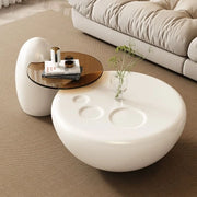 Modern Pula BT34 Round MDF Coffee Table Set with Cat Paw Print