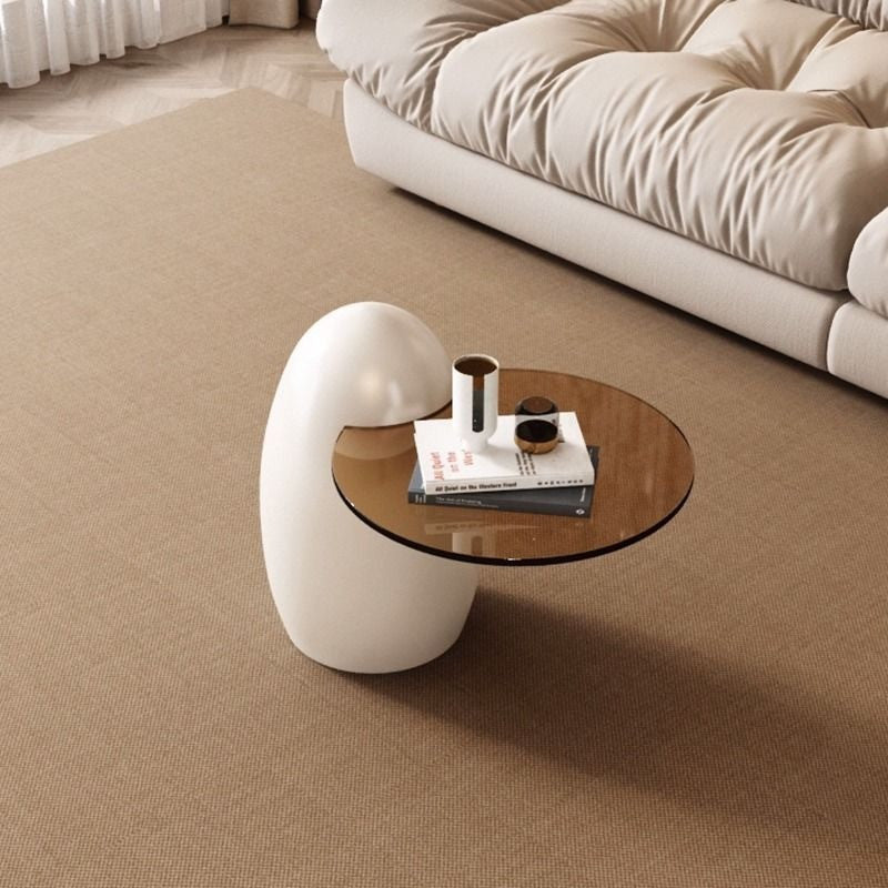 Modern Pula BT34 Round MDF Coffee Table Set with Cat Paw Print