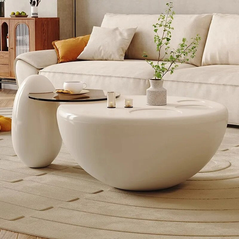 Modern Pula BT34 Round MDF Coffee Table Set with Cat Paw Print