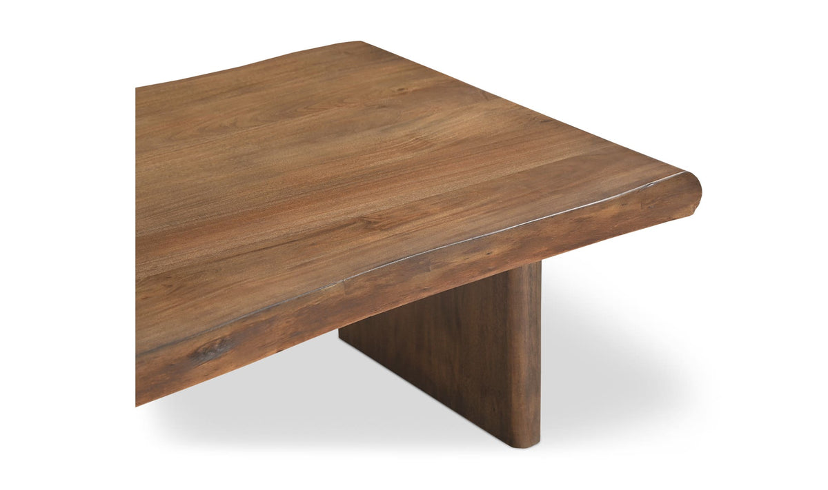 Leiden Coffee Table in Brown — acacia wood detail