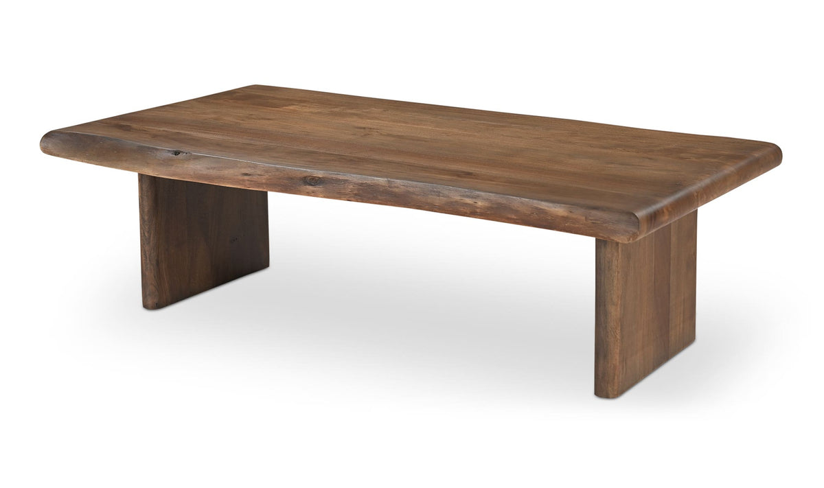 Leiden Coffee Table in Brown — acacia wood detail