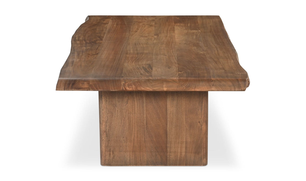 Leiden Coffee Table in Brown — acacia wood detail