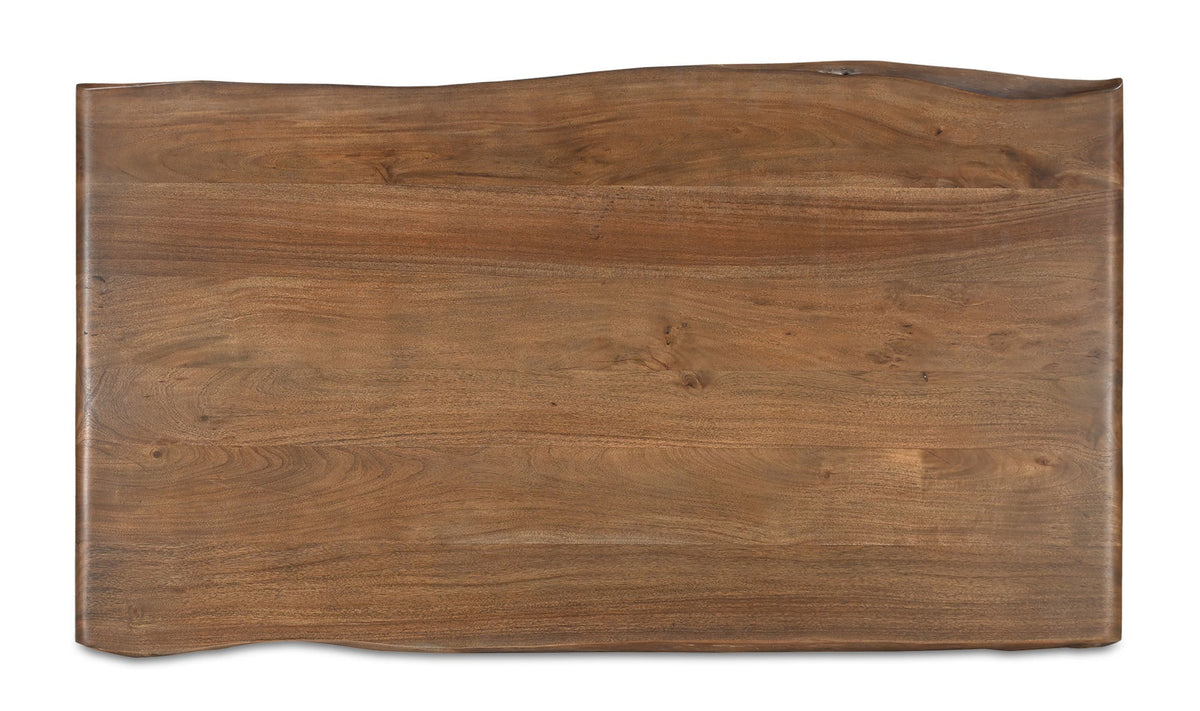 Leiden Coffee Table in Brown — acacia wood detail