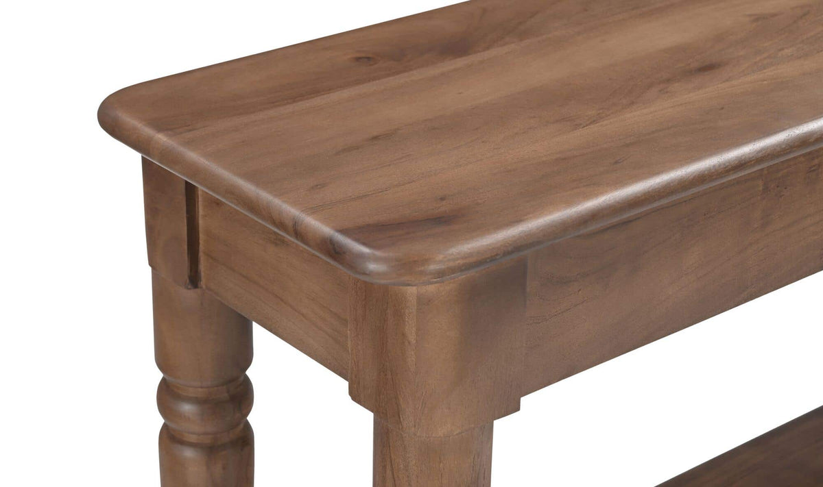 Rodez Console Table in Brown, acacia wood detail, view 5