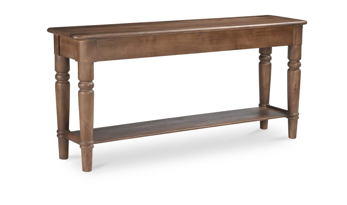 Rodez Console Table in Brown, acacia wood detail, view 3