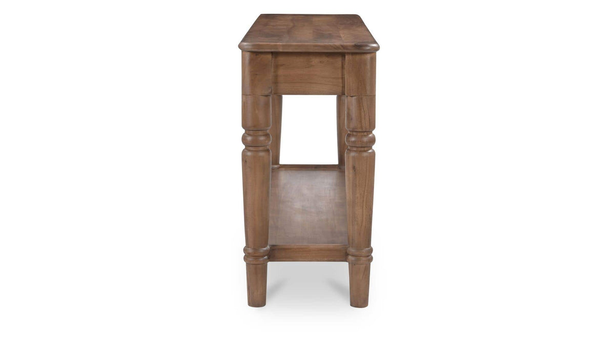 Rodez Console Table in Brown, side profile