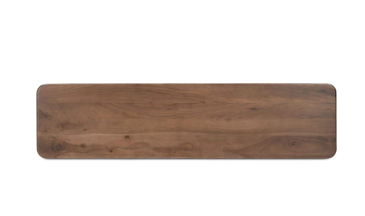 Rodez Console Table in Brown, top view