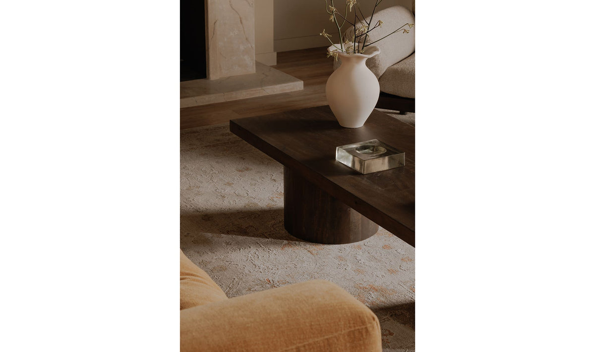 Hallstatt Coffee Table in Warm Brown — styled in a living room