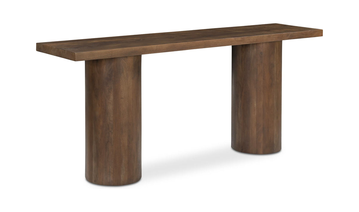 Hallstatt Console Table in Warm Brown, reclaimed neem wood detail