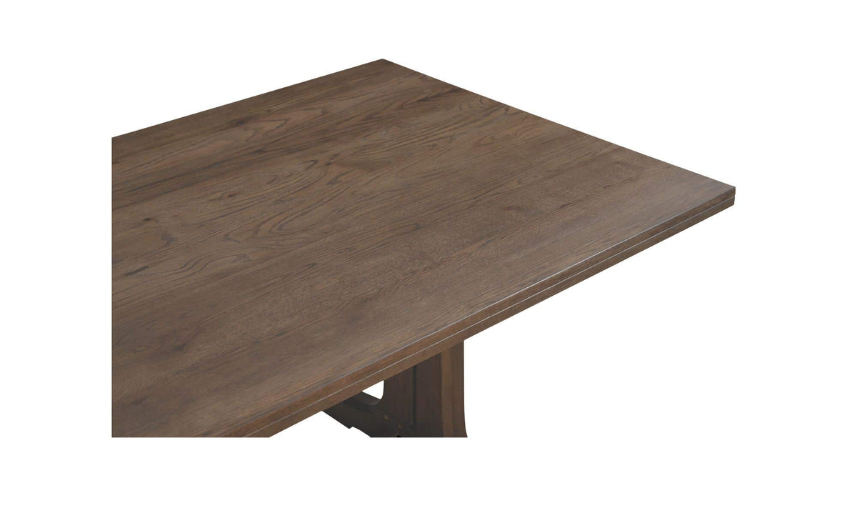 Stirling Dining Table in Dark Brown, red oak wood detail, view 2