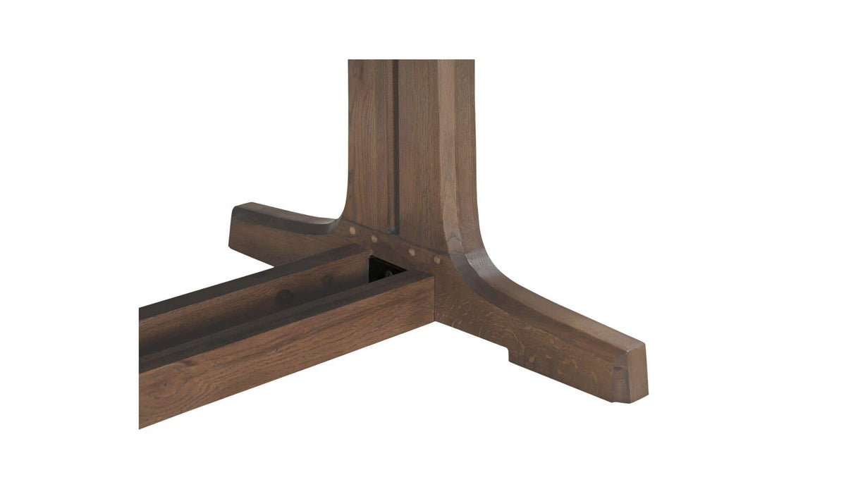 Stirling Dining Table in Dark Brown, red oak wood detail, view 3