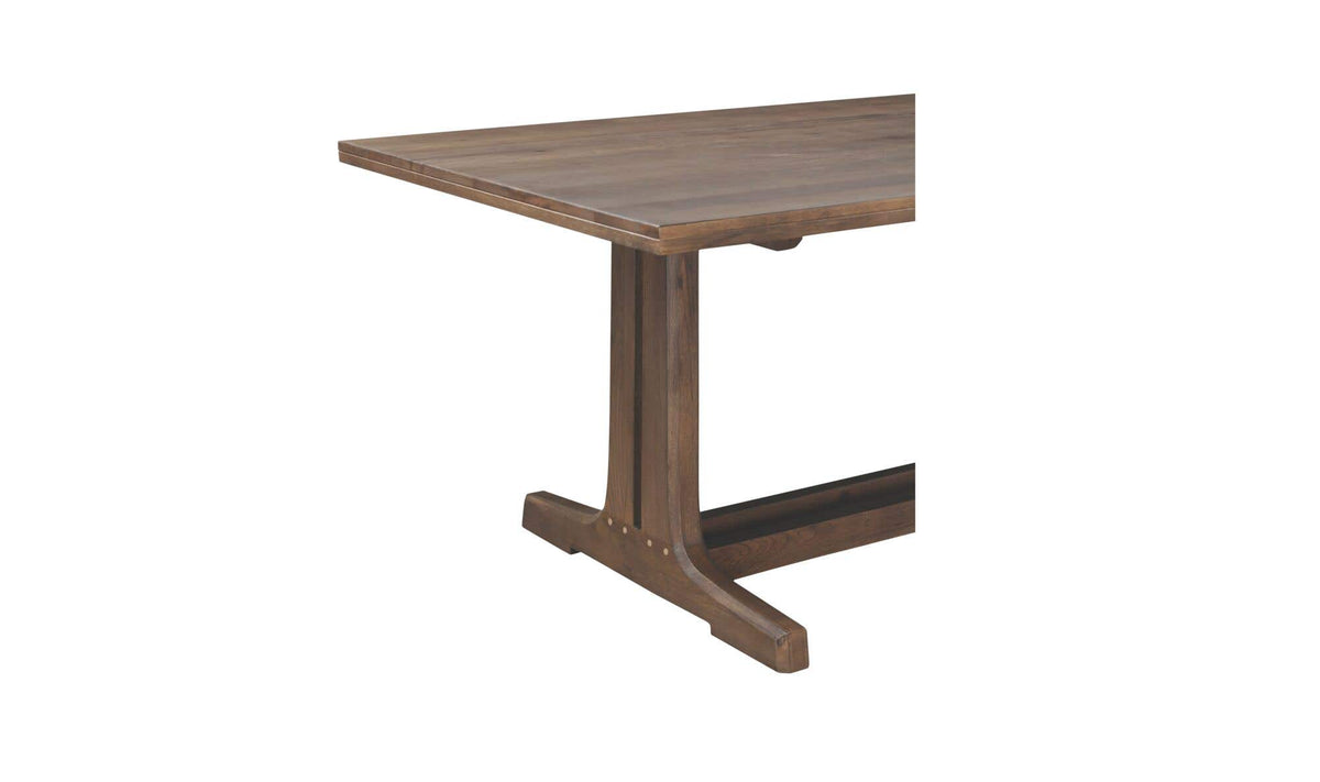 Stirling Dining Table in Dark Brown, red oak wood detail, view 4