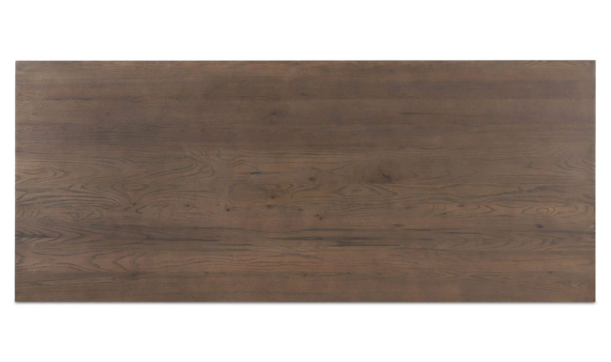 Stirling Dining Table in Dark Brown, top view