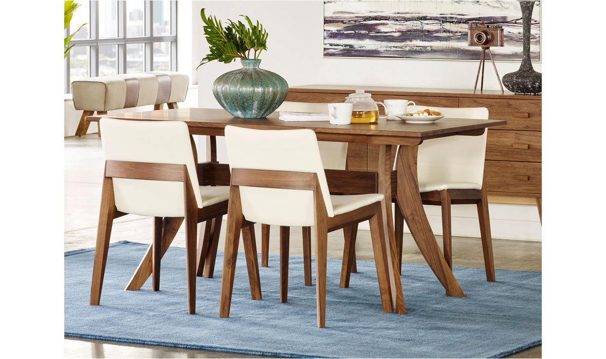 Fontaine Dining Table in Brown, styled in a living room, view 2