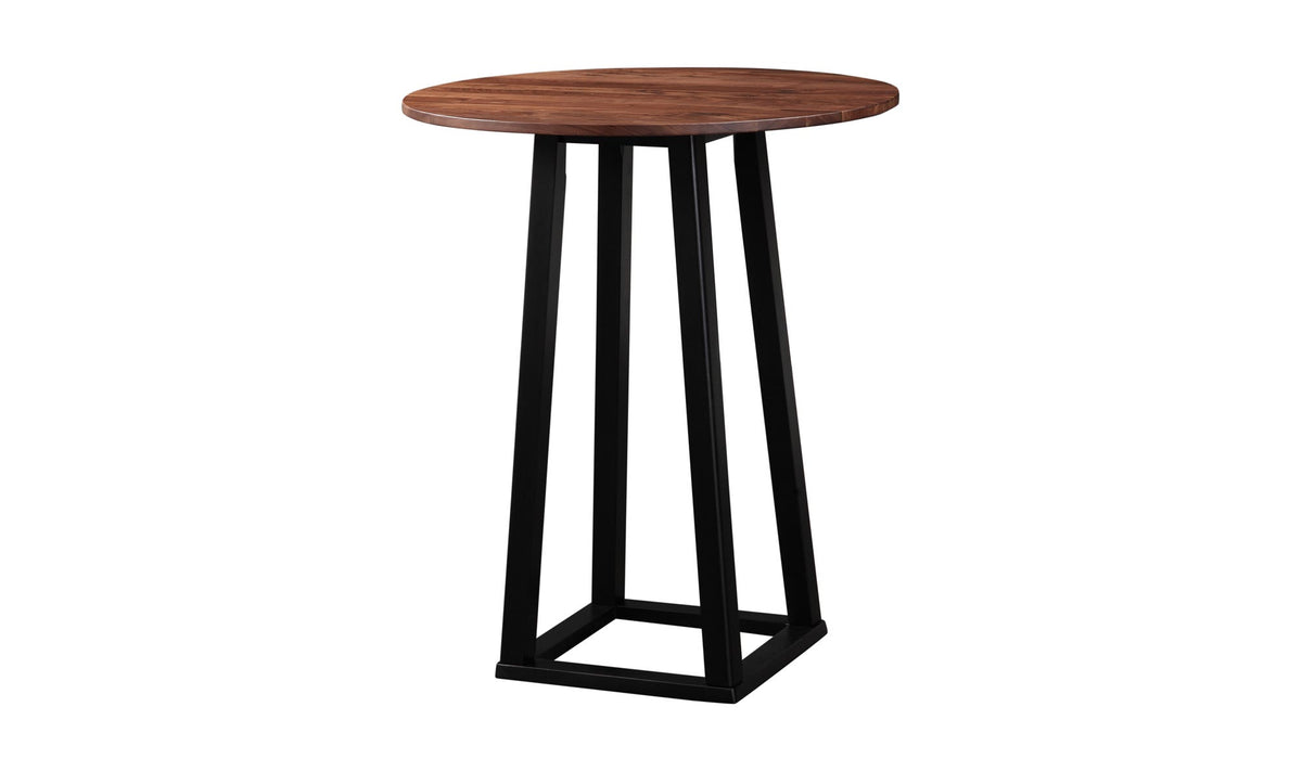 Thame Bar Table in Brown, three-quarter view