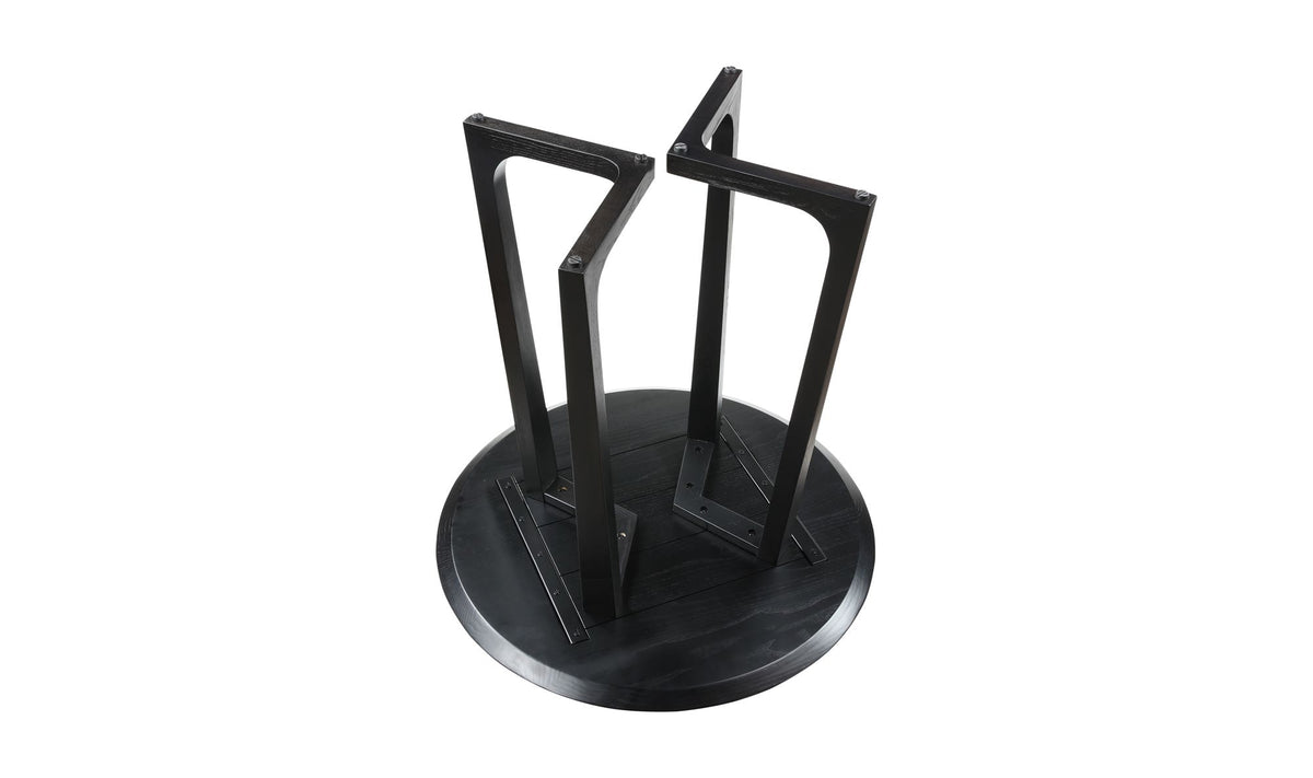Gisborne Counter Table in Black, solid ash top and detail, view 2