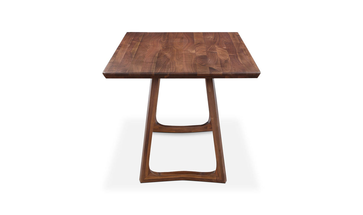 Stow Dining Table in Walnut Brown, solid walnut detail