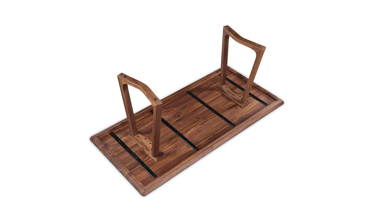 Stow Dining Table in Walnut Brown, solid walnut detail, view 3