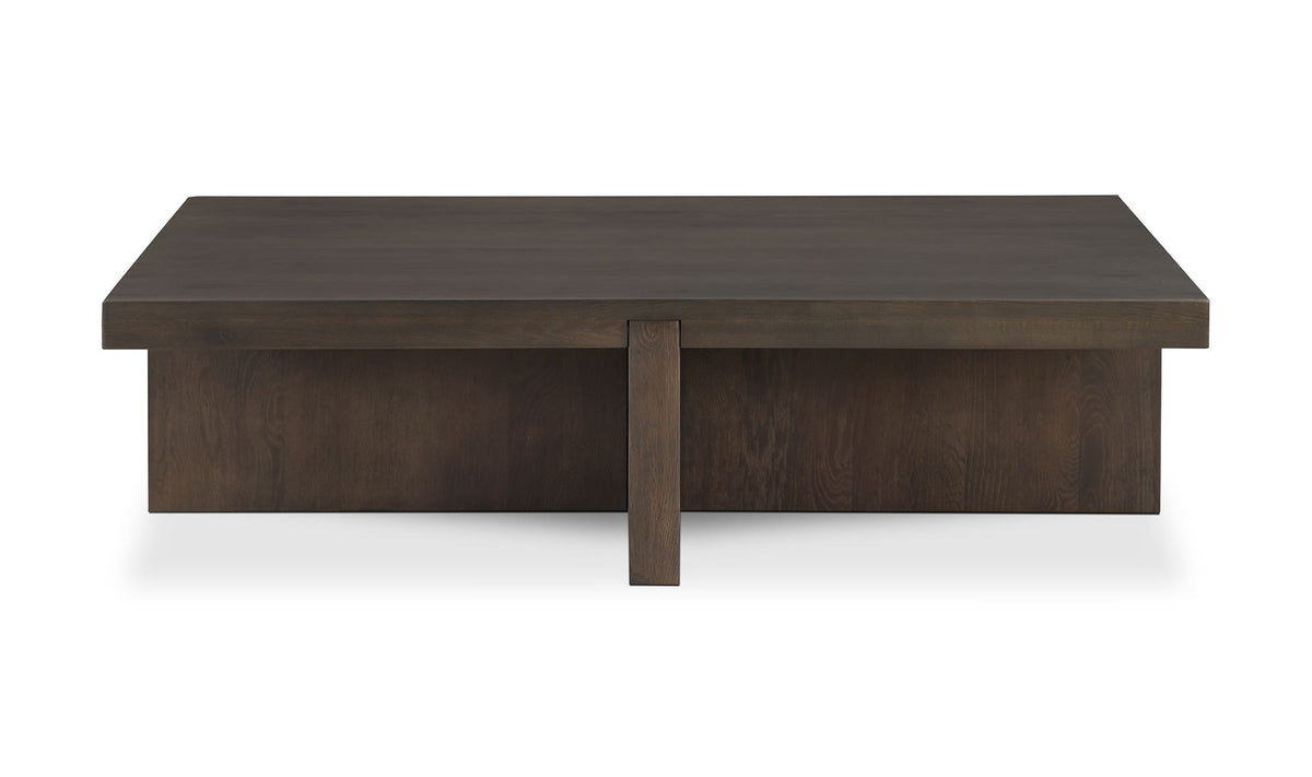 Fowey Coffee Table in Dark Brown — solid oak, 50" × 31"