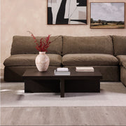 Fowey Coffee Table in Dark Brown — styled in a living room