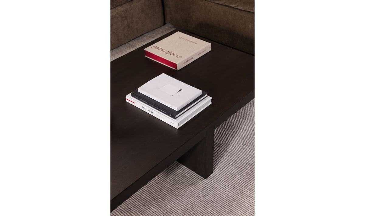 Fowey Coffee Table in Dark Brown — styled in a living room