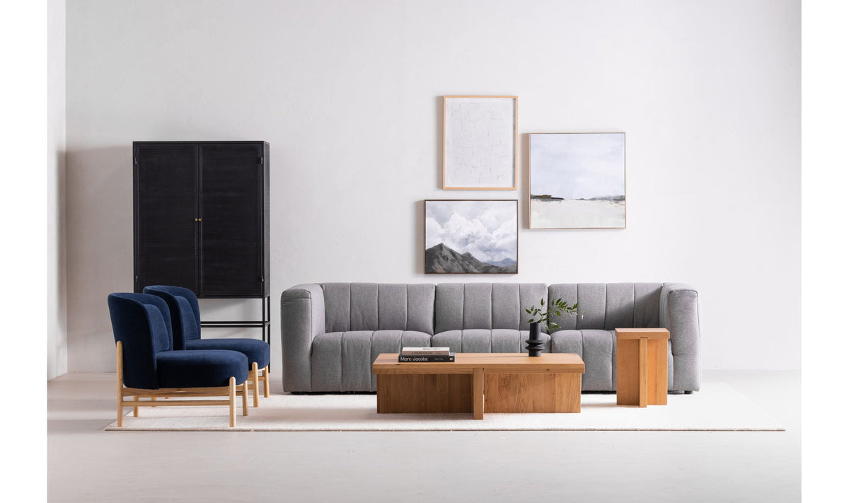 Fowey Coffee Table in Natural — styled in a living room