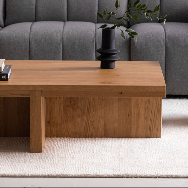 Fowey Coffee Table in Natural — styled in a living room