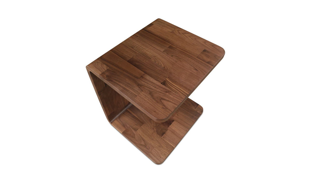 Cadiz Side Table in Walnut — three-quarter view