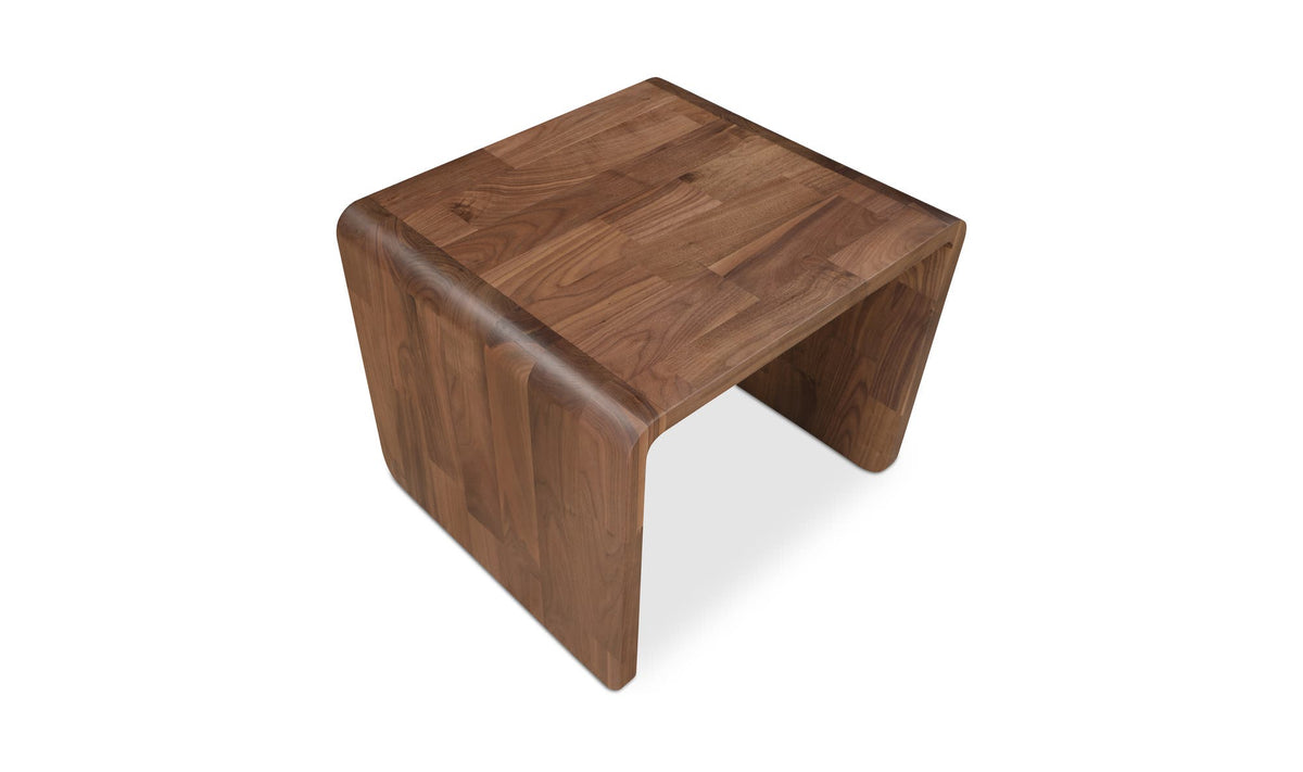 Cadiz Side Table in Walnut — solid walnut detail