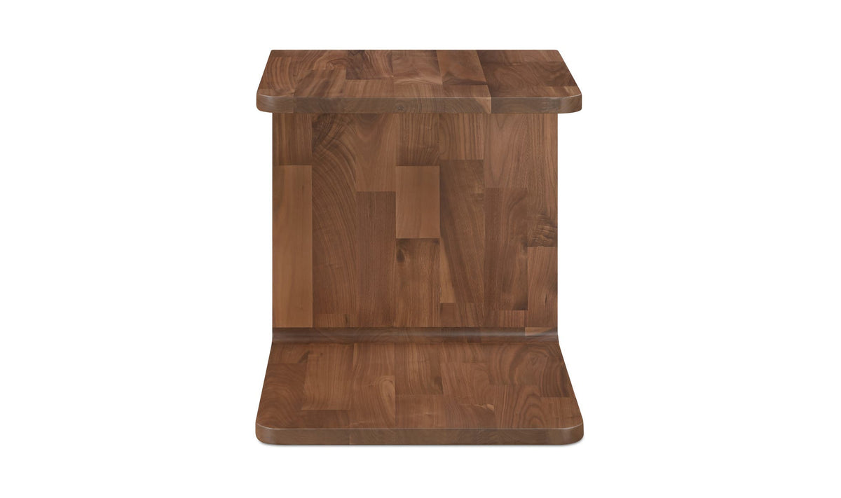 Cadiz Side Table in Walnut — side profile