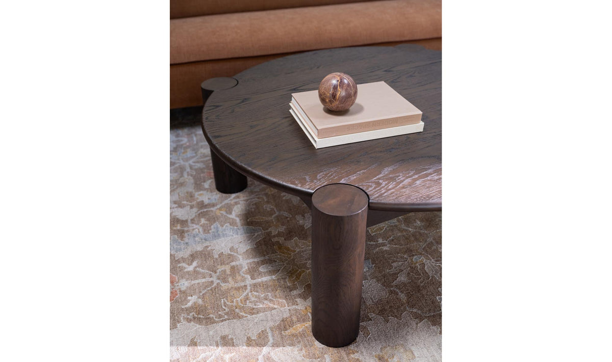 Jesolo Coffee Table in Brushed Dark Brown, styled in a living room, view 3