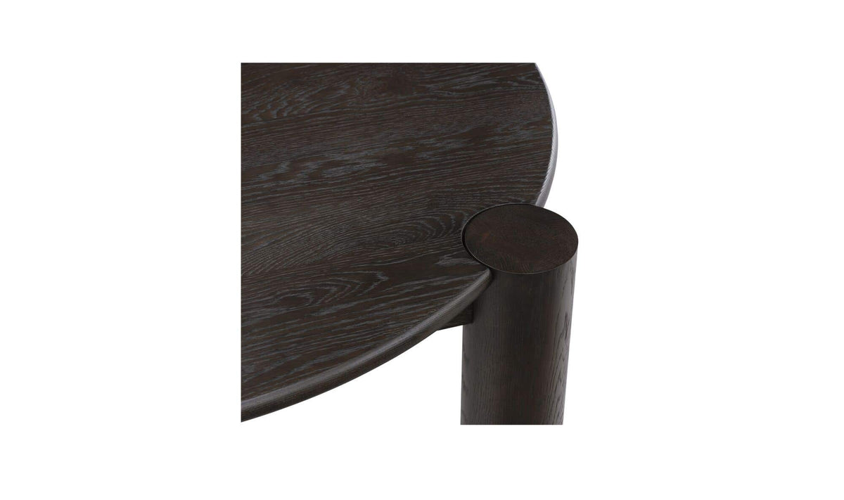 Jesolo Coffee Table in Brushed Dark Brown, solid oak detail, view 2
