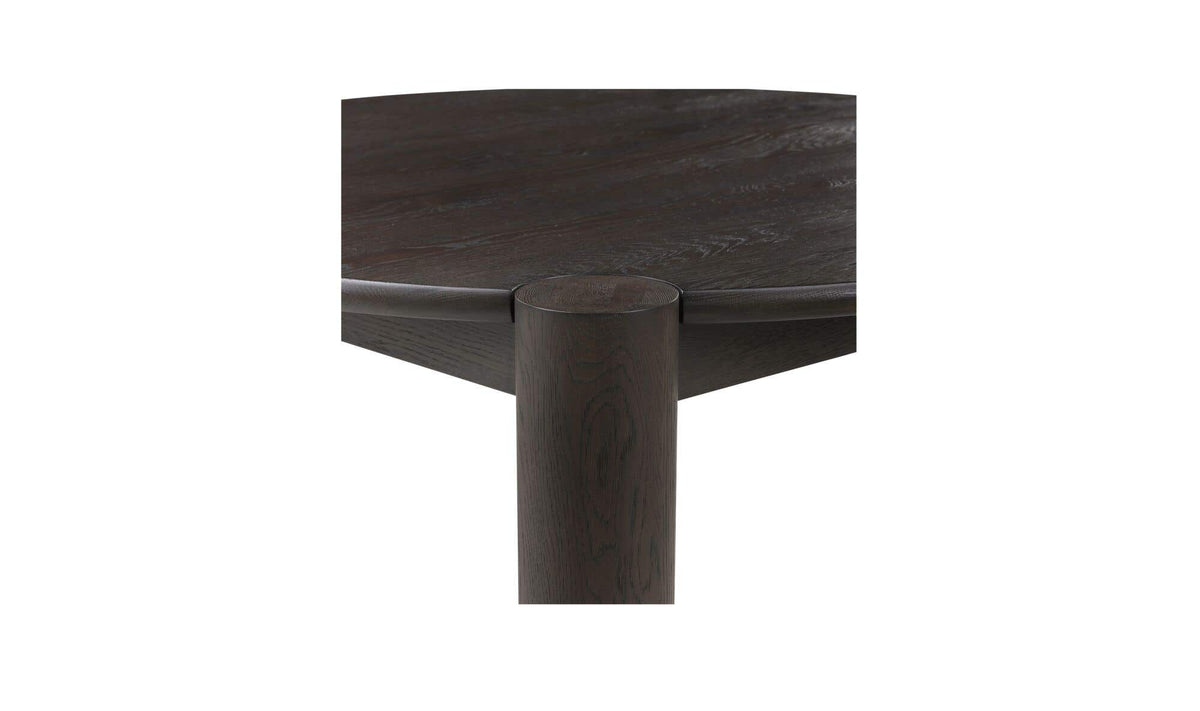 Jesolo Coffee Table in Brushed Dark Brown, solid oak detail, view 3