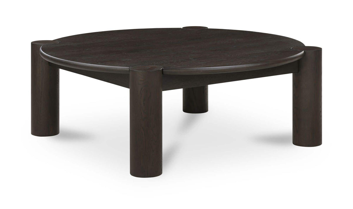 Jesolo Coffee Table in Brushed Dark Brown, solid oak detail
