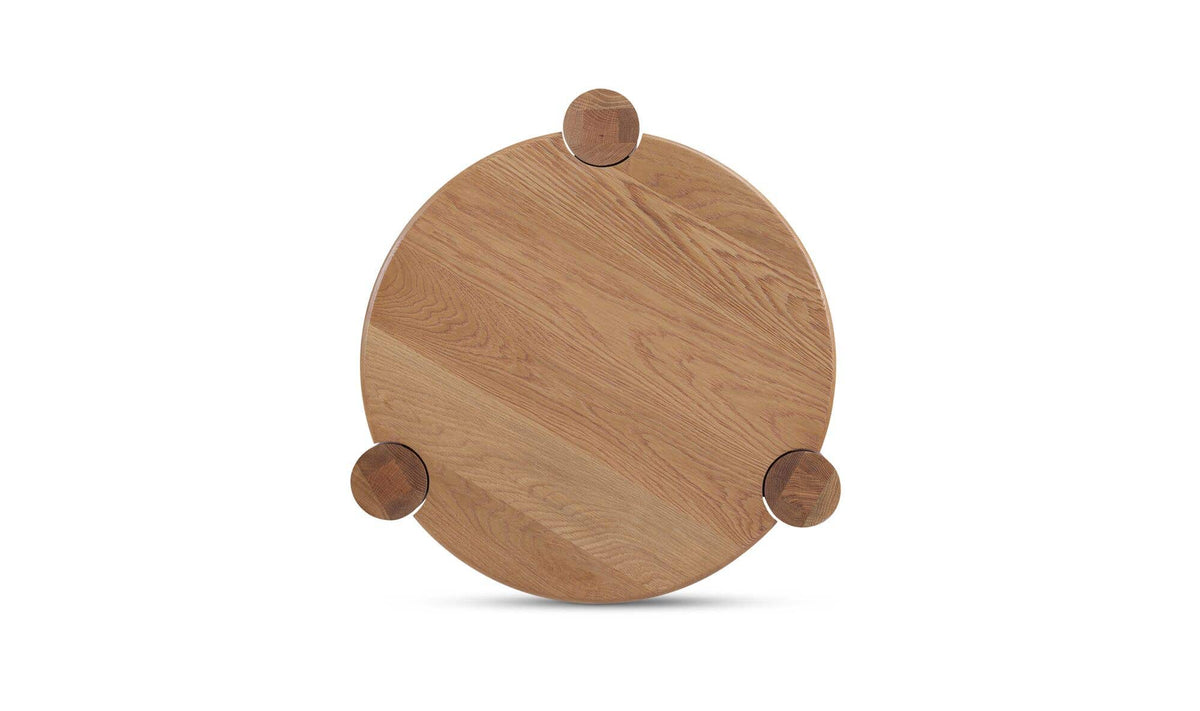 Jesolo Side Table in Brushed Natural Oak — top view