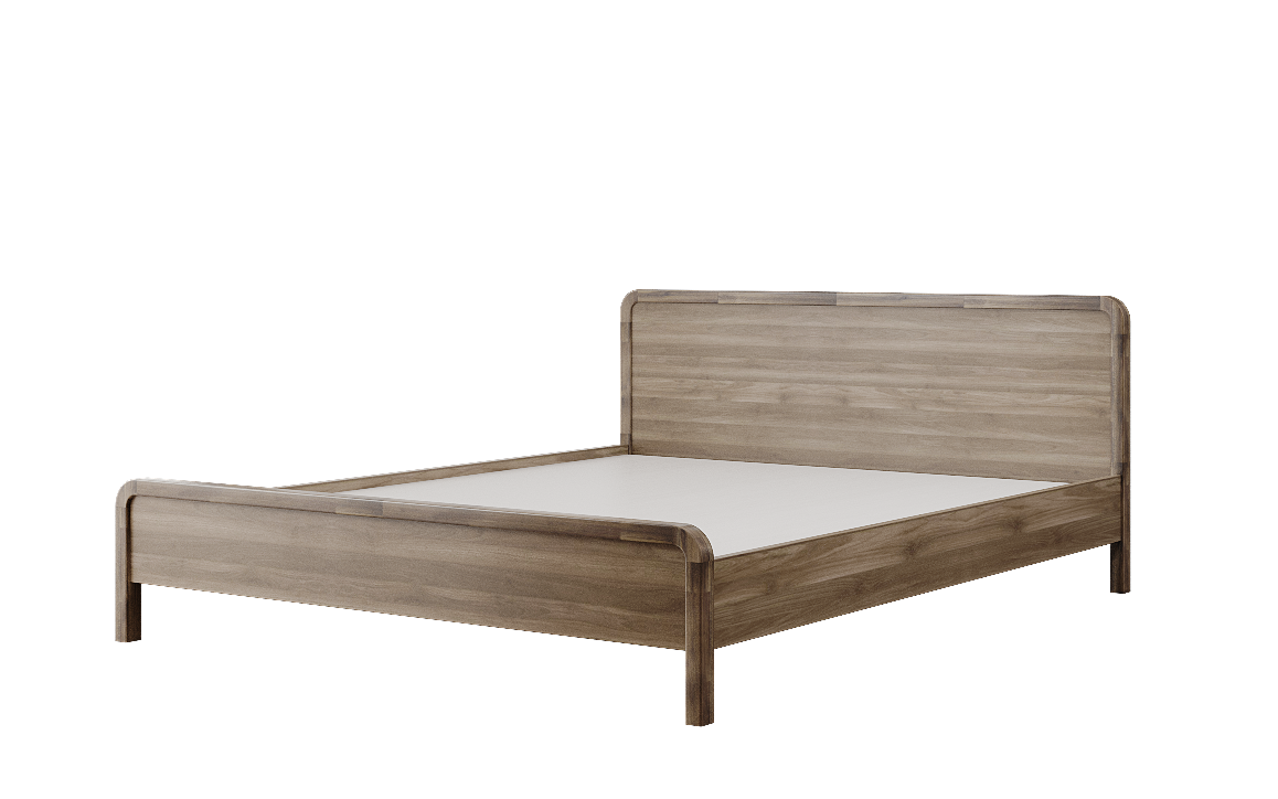 MOHO DALUMD 301 Acacia Wood Minimalist Bed, Almond Brown, Durable & Safe