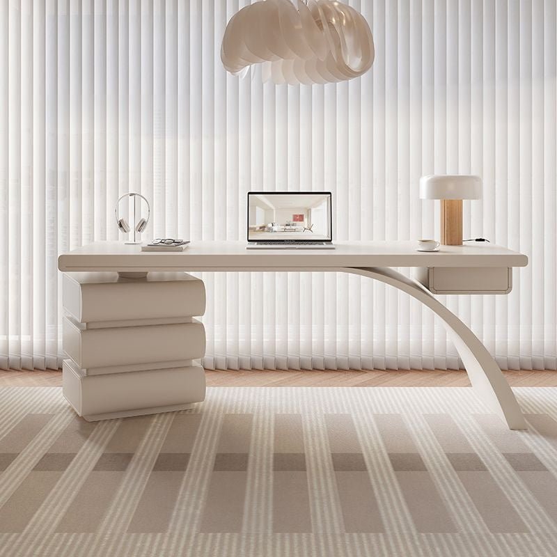 BLV09 Premium Cream White Office Desk - Altera