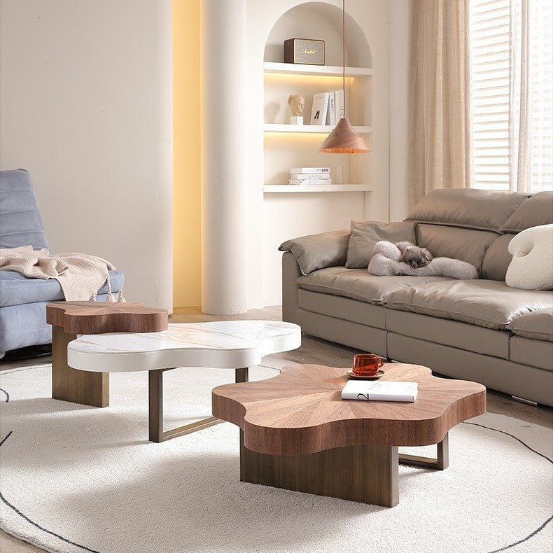 Pula BT70 Nordic 3-Tier Modern Coffee Table Set MDF Wood Veneer