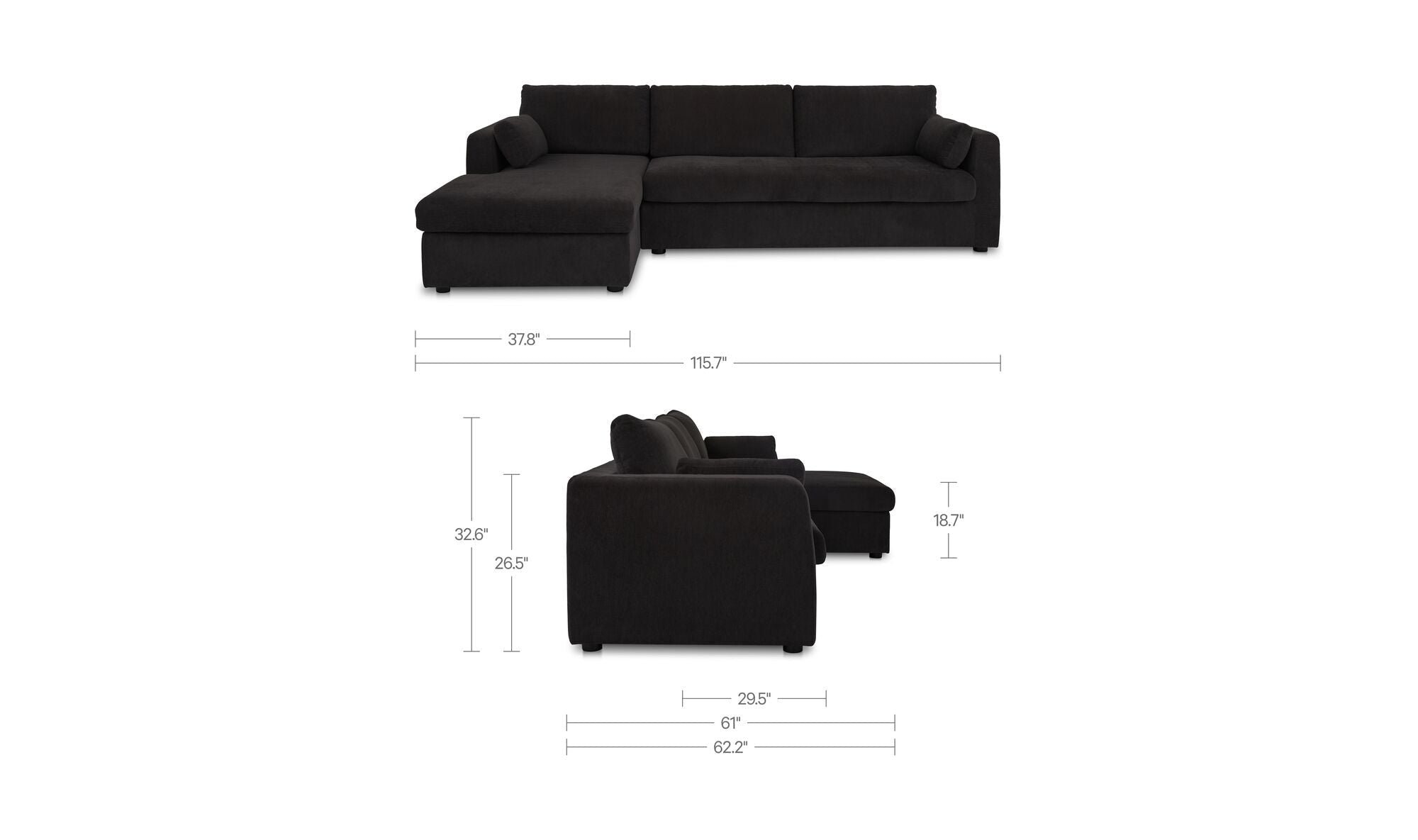 Noir / Gauche dimensions