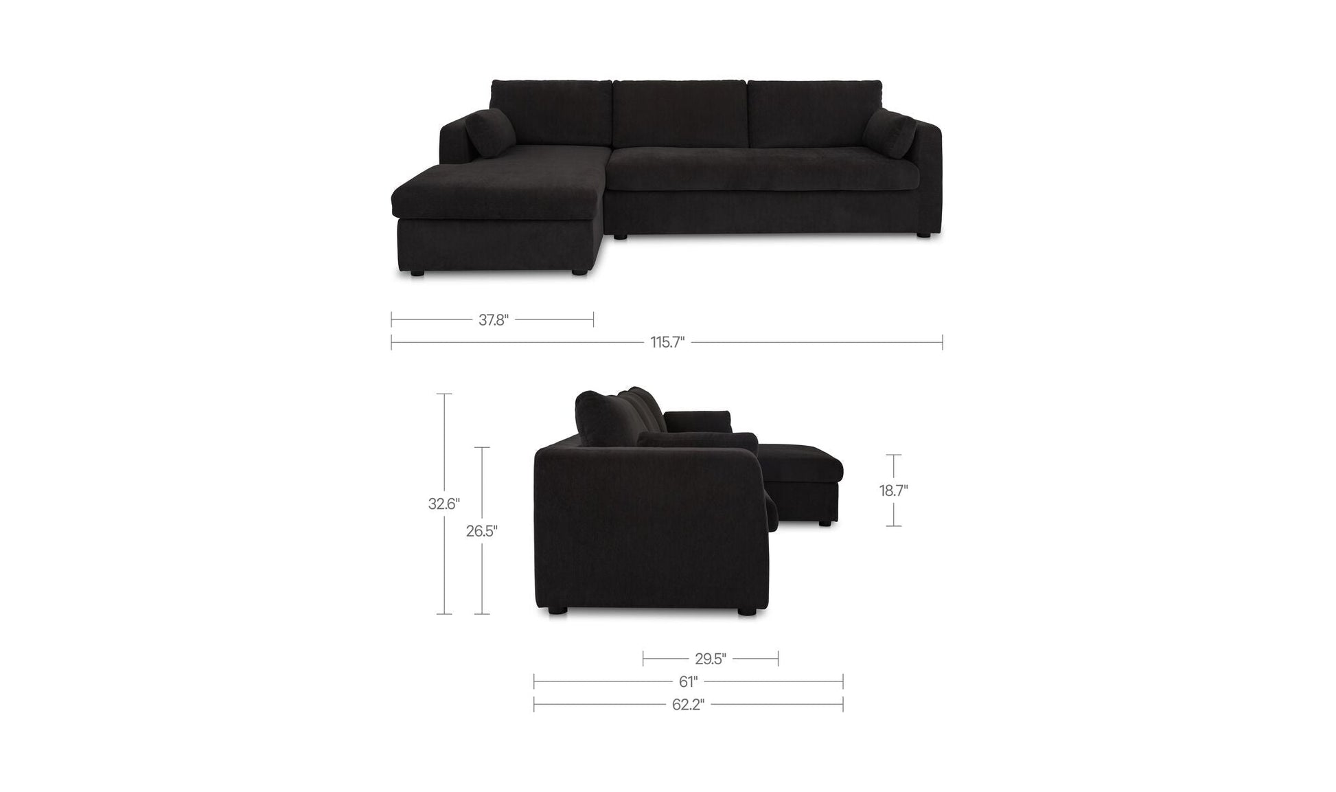 Boulder Sleeper Sectional with Storage Chaise - Altera
