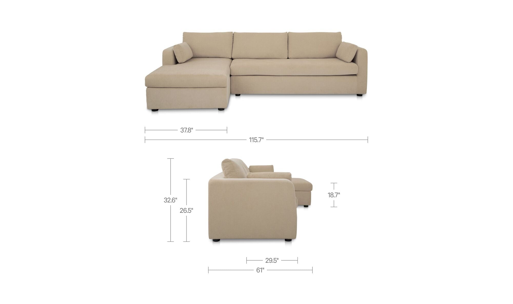 Sable / Gauche dimensions